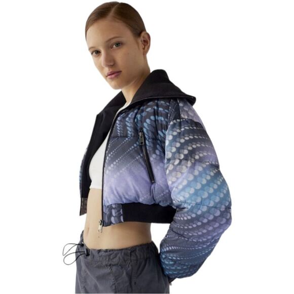 NEW UO Urban Outfitters Lily Cropped Puffer Coat Jacket M L - Picture 4 of 9